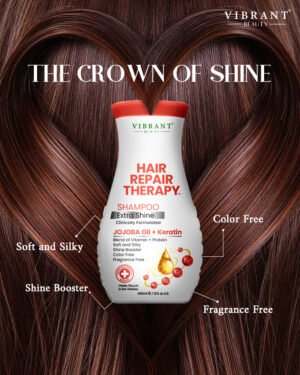 Vibrant Beauty Hair Repair Therapy Shampoo Extra Shine (Jojoba Oil + Keratin) (400ml)