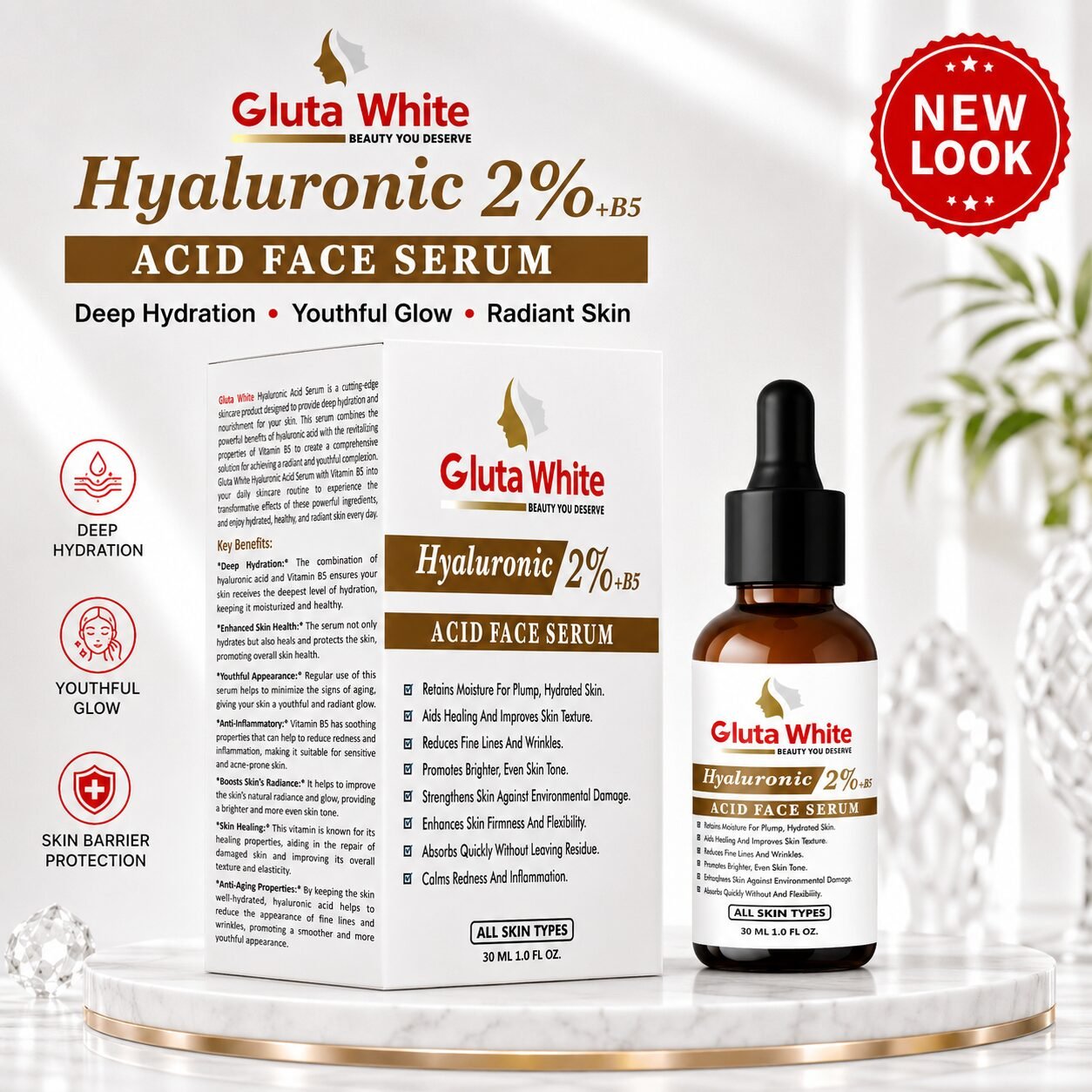 Gluta White Hyaluronic Acid 2% Face Serum