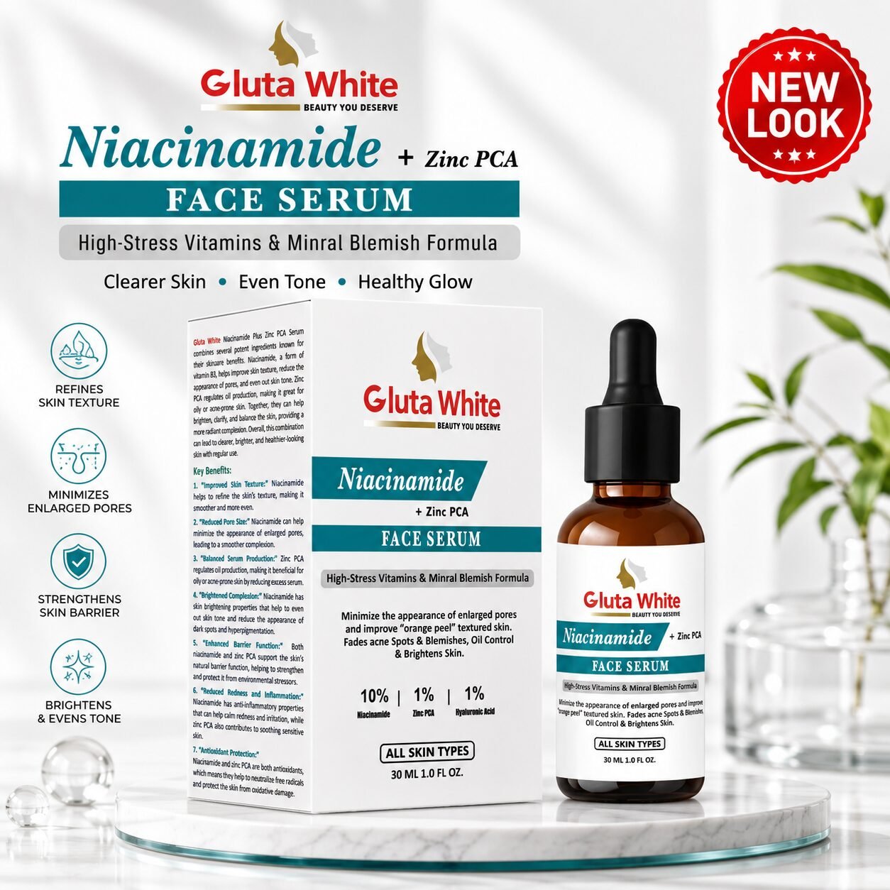 Gluta White Niacinamide + Zinc PCA Face Serum